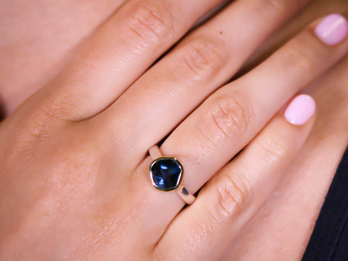 Faceted London Blue Topaz Ring