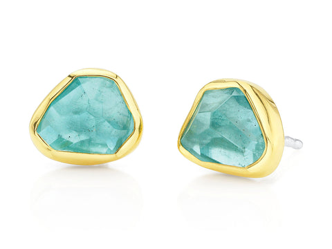 Bezel Diamond Trio Stud Earrings in 18K Yellow Gold