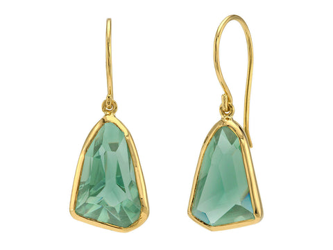 Sapphire and Diamond Cluster Drop Earrings