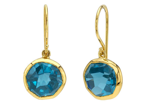 Sapphire and Diamond Cluster Drop Earrings