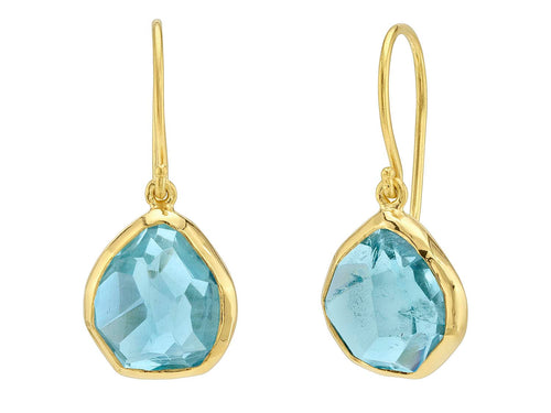 Freeform Aquamarine Drop Earrings