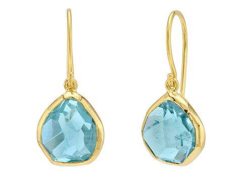 Sapphire and Diamond Cluster Drop Earrings