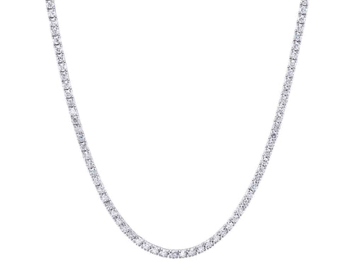 Brilliant Cut Diamond Tennis Necklace in 14K White Gold