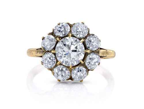 Victorian Era Antique Diamond Cluster Ring (Circa 1890-1900)