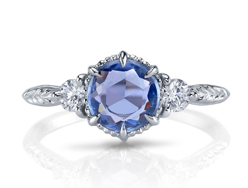 Vintage-Inspired Diamond and Sapphire "Evergreen" Engagement Ring