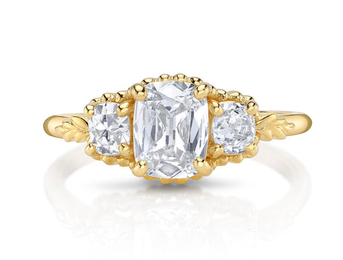 Vintage-Inspired Diamond Three-Stone Engagement Ring