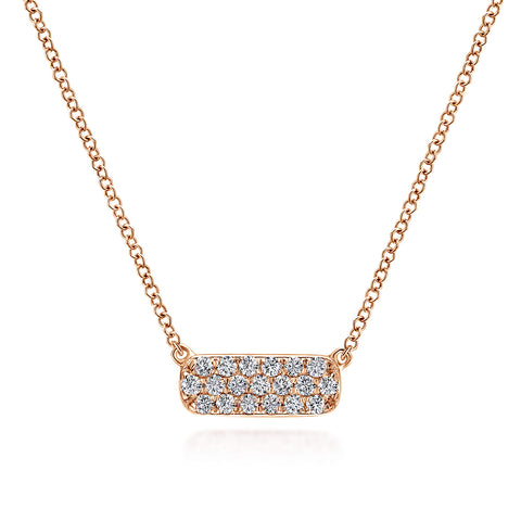 Bezel Diamond Necklace in White Gold