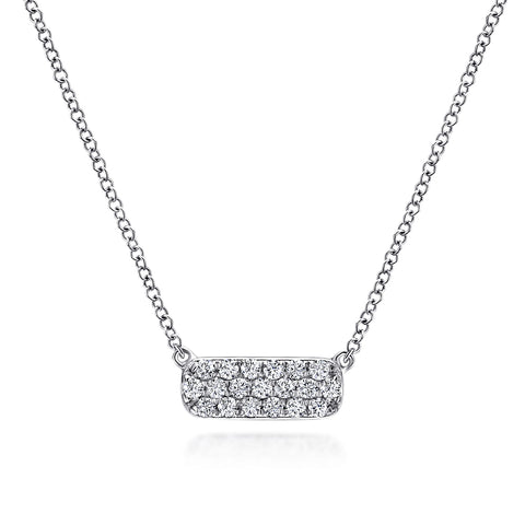 Bezel Diamond Necklace in White Gold