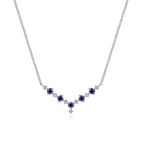 Bezel Diamond Necklace in White Gold