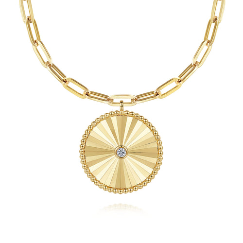 Diamond Disc Pendant Necklace
