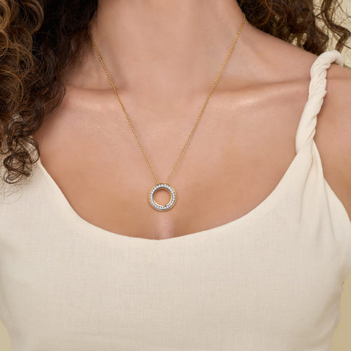Diamond Circle Pendant Necklace