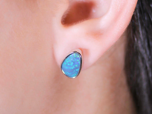 Australian Opal Doublet Stud Earrings