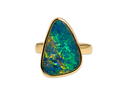 Opal Doublet Ring in 14K Yellow Gold