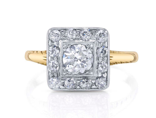 Art Deco Diamond Engagement Ring in Platinum (circa 1920's)