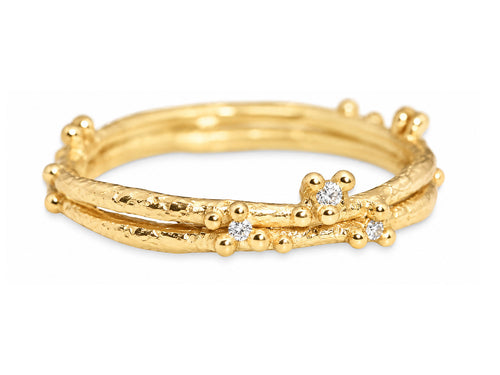 Asymmetrical Diamond Wrap Wedding Band