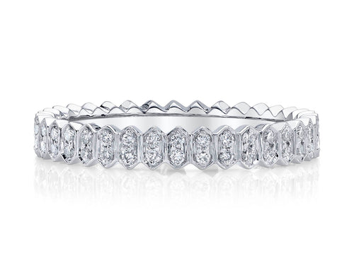 Abacus White Diamond Wedding Band