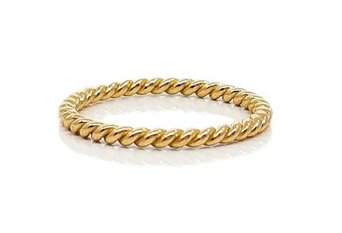 Rope-Design Wedding Band in 18K Yellow Gold