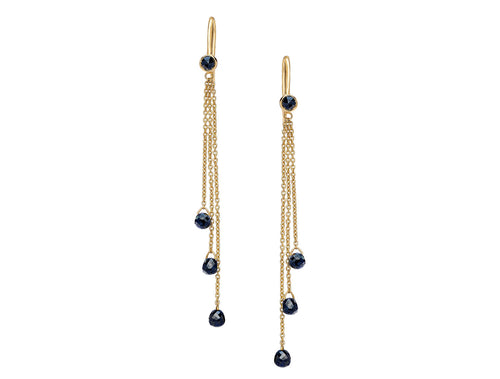 Black Diamond Briolette Drop Earrings