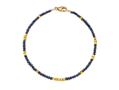 Black Diamond and Gold Beaded Bracelet