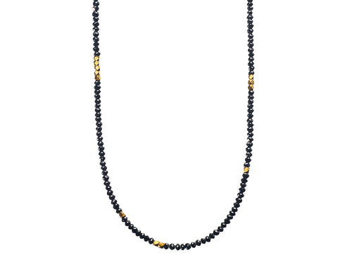 Black Diamond and Gold Beaded Necklace