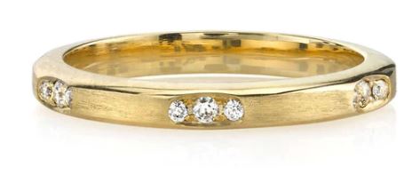 Vintage-Inspired Diamond "Grover" Wedding Band in 18K Yellow Gold