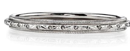 Vintage-Inspired Hand Engraved Diamond "Madison" Wedding Band