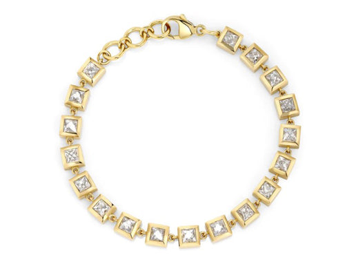 French Cut Diamond Karina Bracelet in 18K Yellow Gold