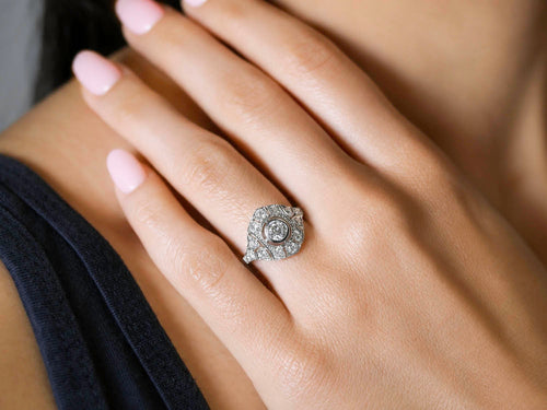 Vintage-Inspired Diamond "Renee" Ring in Platinum