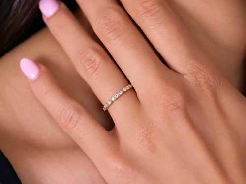 Vintage-Inspired "Carly" Diamond Wedding Band