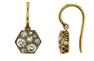 Pavé Diamond "Cobblestone" Drop Earrings