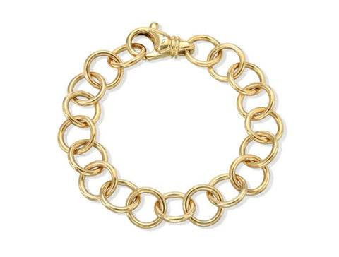 Paperclip Rolo Chain Bracelet with Pavé Diamond Link