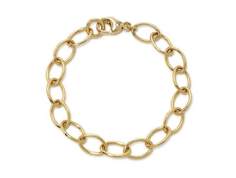 Paperclip Rolo Chain Bracelet with Pavé Diamond Link