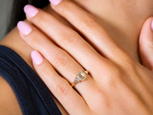 Art Deco-Inspired Diamond Engagement Ring