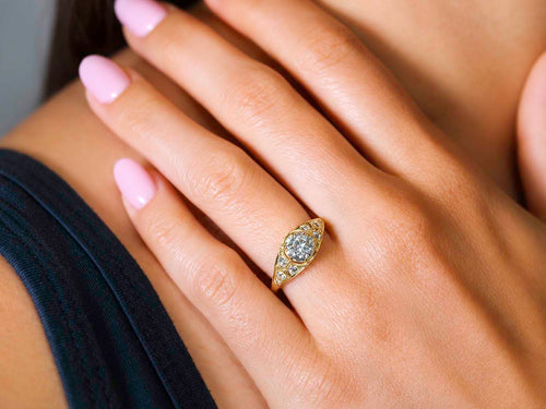 Old European Cut Diamond "Clara" Engagement Ring