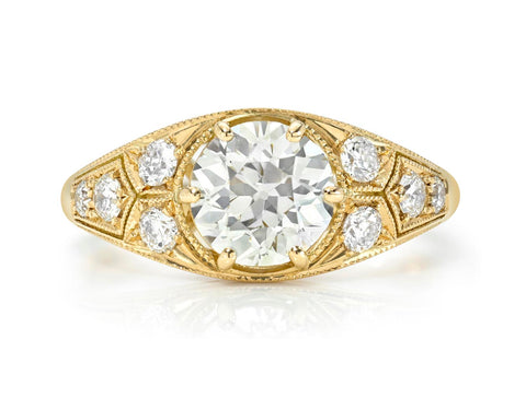 Bezel Diamond "Bubble" Ring in 18K Yellow Gold