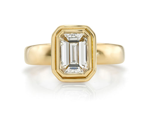 Emerald Cut Diamond Solitaire "Aria" Engagement Ring