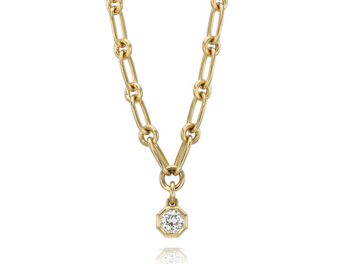 Old European Cut Diamond Solitaire Necklace