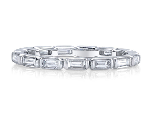 Baguette Diamond Eternity Wedding Band in White Gold