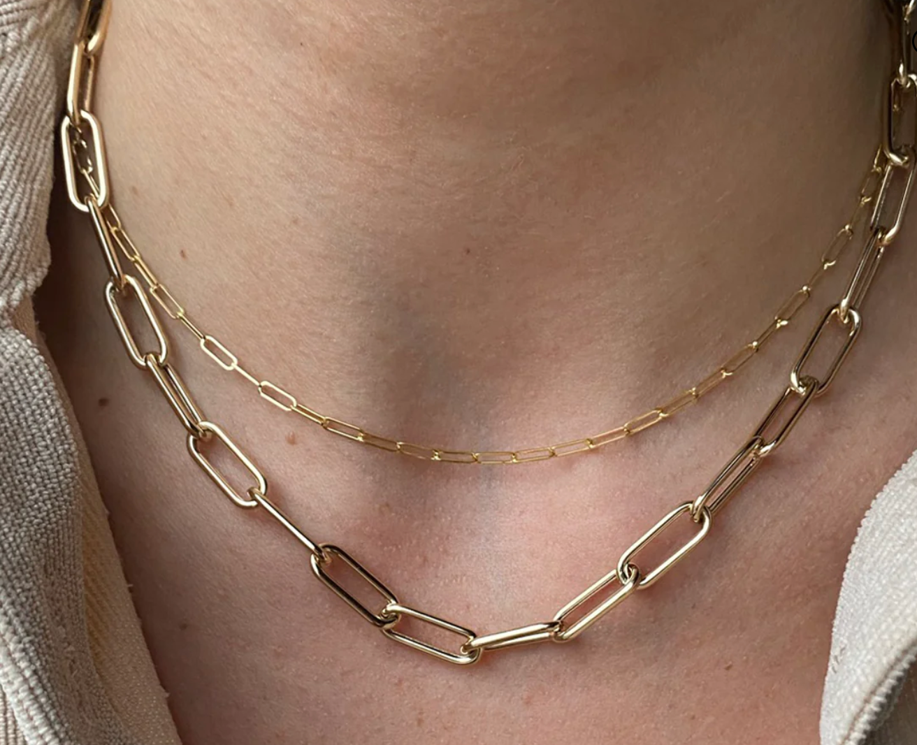 Paperclip Chain 18" Necklace in 14K Yellow Gold
