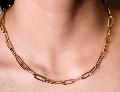 Paperclip Chain 16 inch Necklace in 14K Yellow Gold