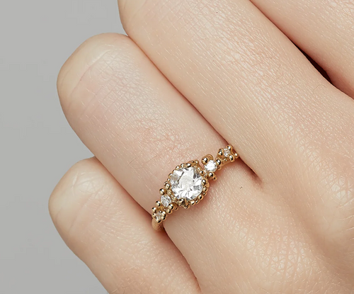 Encrusted Antique Diamond Engagement Ring