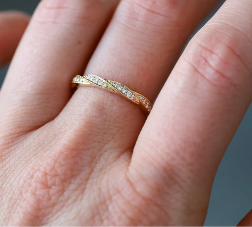 Twine White Diamond Wedding Band