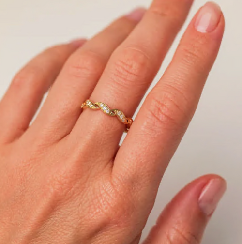 White Diamond Esha Eternity Wedding Band