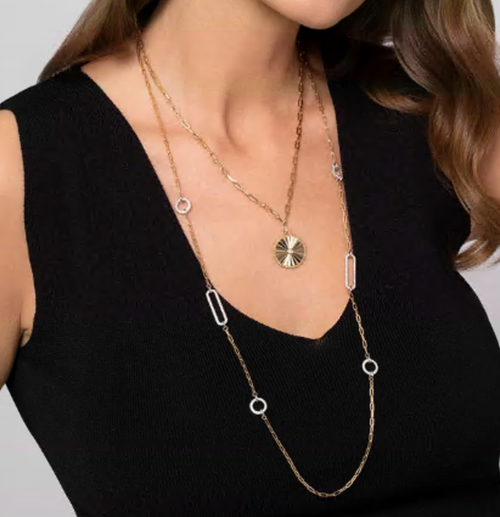 Diamond Disc Pendant Necklace