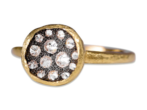 Vintage-Inspired Yellow Oval Diamond Cluster Ring