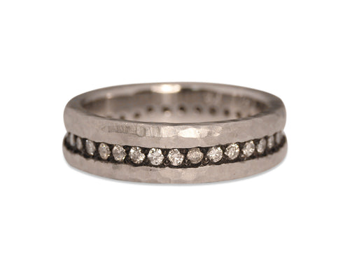 Diamond Channel Men's Wedding Band in Platinum