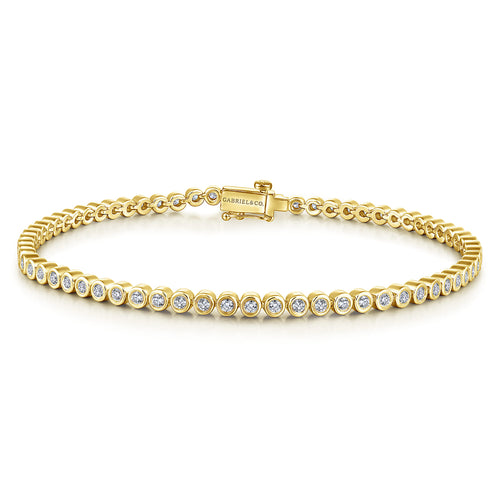 Bezel Diamond Eternity Bracelet in Yellow Gold