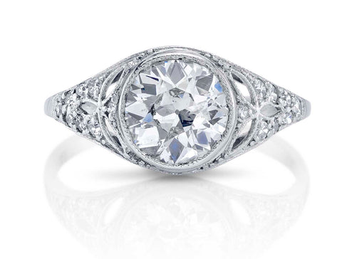 Vintage-Inspired Diamond "Renee" Ring in Platinum