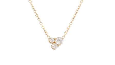 Rose Cut Diamond Flower Necklace in Platinum