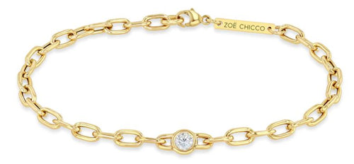 Floating Bezel Diamond Chain Link Bracelet